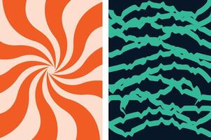 Two different patterns with different colors and designs vector