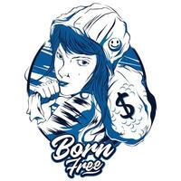 vintage beautiful robbery logo design vector