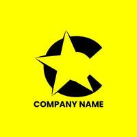 C alphabet star logo vector