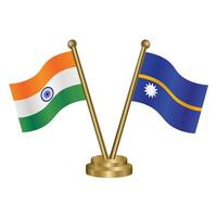 India and Nauru table flag relation. vector