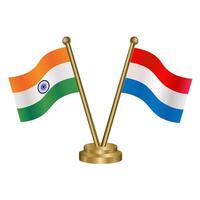 India and Netherlands table flag relation. vector