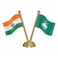 India and Macao table flag relation. vector