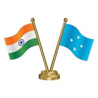 India and Micronesia table flag relation. vector