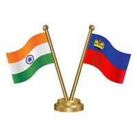 India and Liechtenstein table flag relation. vector