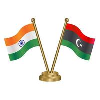India and Libya table flag relation. vector