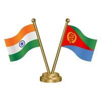 India and Eritrea table flag relation. vector