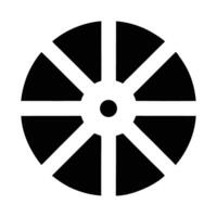 A black and white wheel icon on a white background vector