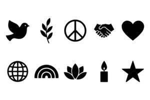 Peace and Unity Symbols Icon Set for Global Harmony and Hope vector