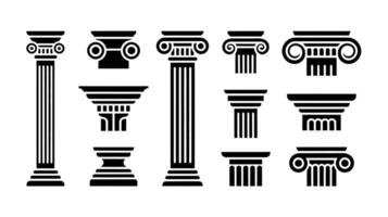 a set of different types of columns vector