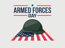 army helmet on american flag background for armed forces day vector
