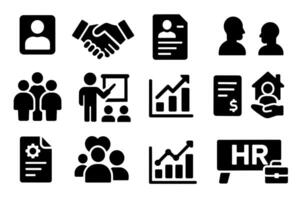 Human Resource Management Icons Collection for Business and Employee Operations vector