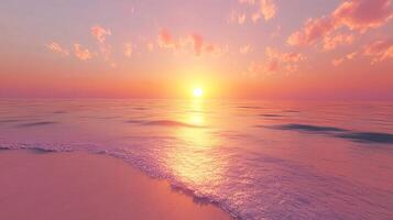 A Breathtaking Sunset Over a Tranquil Beach photo