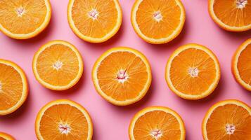 Collection of Sliced Oranges Arranged on a Tray photo