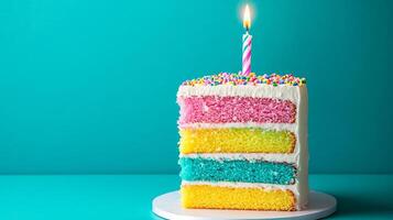 Half Colorful and Festive Birthday Cake photo