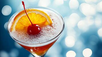 A Description of a Beautifully Presented Cocktail photo