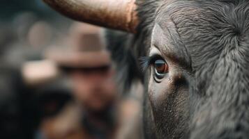 Cattle herding action farmstead wildlife rural setting close-up photo