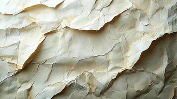 Detailed image showcasing heavily wrinkled and distressed paper, full of textures and character. photo