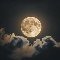 Full moon in the sky with clouds photo
