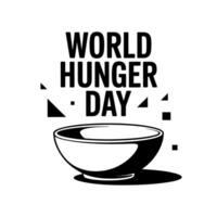world hunger day concept with a bowl of food vector