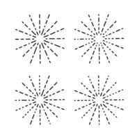 Set of sunburst design element. vector