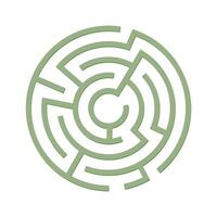 Labyrinth maze game icon isolated flat design isolated. vector