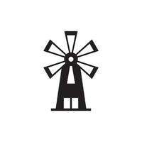 Clean silhouette of a windmill vector