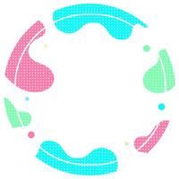 Colorful Groovy Circle Border Abstract Frame vector