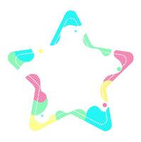 Colorful Star Groovy Border Abstract Frame vector