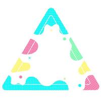 Colorful Groovy Triangle Border Abstract Frame vector
