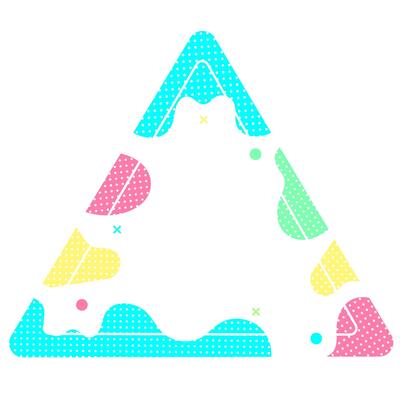 Colorful Groovy Triangle Border Abstract Frame