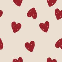 A pattern with red hearts on a beige background vector