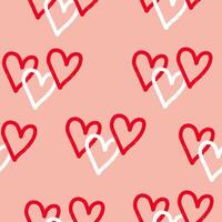 A pattern with hearts on a pink background vector