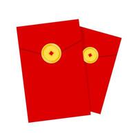 Envelope stack . red pack. vector