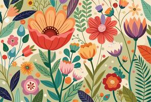Springtime Flower Design Pattern vector