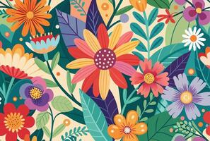 Minimal Floral Pattern for Spring vector