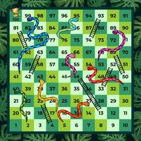 snakes and ladders image board game vector
