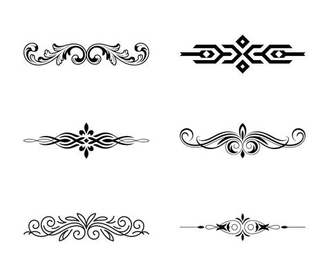 Collection of elegant and decorative dividers for design projects and aesthetic enhancement