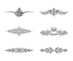 Elegant collection of decorative ornamental dividers and borders in black and white vector