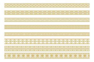 Set of decorative borders with repeating patterns vector