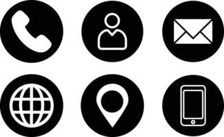 Contact us icon set, location set icon, mobile icon set , person icon set, website icon set, email icon set vector