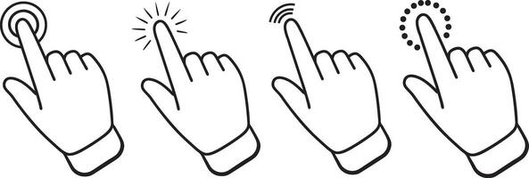 Hand click icon,Hand cursor icon set. click icon . hand click pointer vector