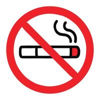 No Smoking Sign Red Circle Clear and Direct Message to Discourage Tobacco Use on Site, No Smoking Signs Designated. Minimalist No Smoking Design with Red Circle and Slash vector