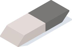 Simple illustration featuring a gray and white eraser resting on a clean white background, emphasizing a minimalist aesthetic and creating a visually appealing composition vector