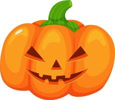 Jack o' lantern featuring spooky triangular eyes and a toothy grin captures the Halloween spirit, creating a lively and eerie atmosphere perfect for autumn celebrations vector