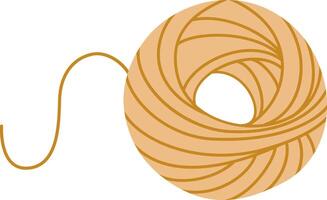 Simple illustration featuring a ball of yarn unraveling, highlighting its rich texture and vibrant colors, perfect for representing craft projects or hobby related concepts vector
