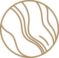 Minimalist illustration featuring flowing wavy lines enclosed within a circle, forming an abstract and decorative design element that embodies elegance and modernity vector