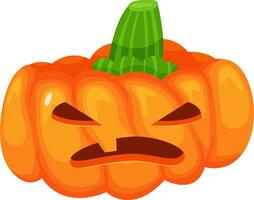 Halloween pumpkin featuring a spooky carved face expressing negative emotions like anger, sadness, and grumpiness, ideal for enhancing Halloween themed projects and decorations vector
