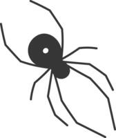 Minimalist illustration featuring a black spider crawling across a white background, ideal for enhancing Halloween themed projects or adding a touch of spooky design elements vector