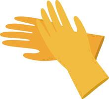 Rubber gloves clapping in celebration, symbolizing success in cleaning and sanitizing. Representing hygiene and the satisfaction of completing household chores with pride vector