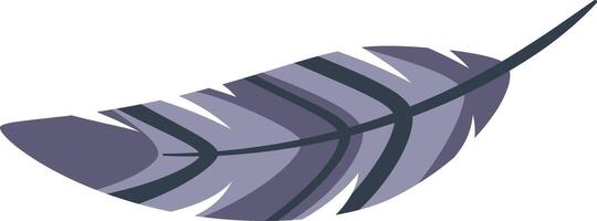 Floating gracefully in the air, a light purple feather adorned with dark purple stripes embodies qualities of lightness, softness, and freedom, evoking a sense of serenity and inspiration vector